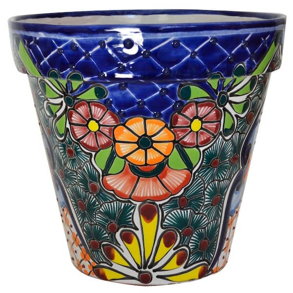 Ravenna Pottery Talavera 8 in. Round Ceramic Vase - A 3
