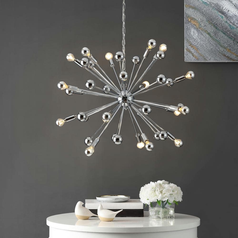 Chrome 31" Globe Contemporary Sputnik Pendant Light