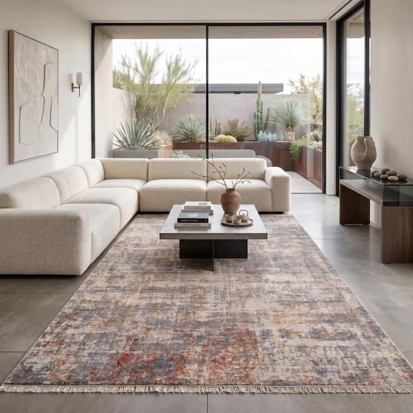 Albany Gray 9 ft. x 12 ft. Oriental Area Rug