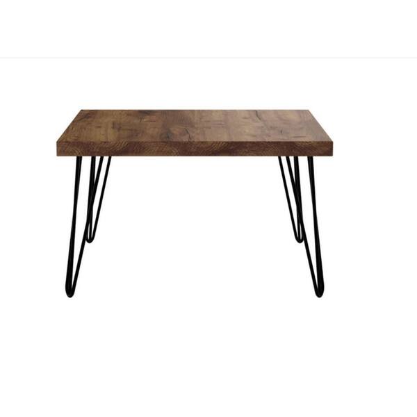 ULSMVOC SMT 27 in. Old Elm Square Wooden Coffee Table 1-Piece