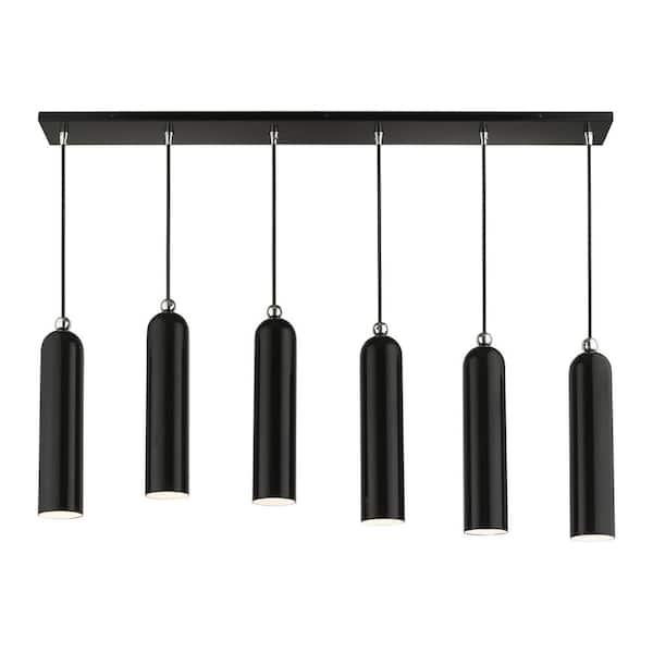 AVIANCE LIGHTING Belhaven-6 Light Shiny Black Linear Pendant