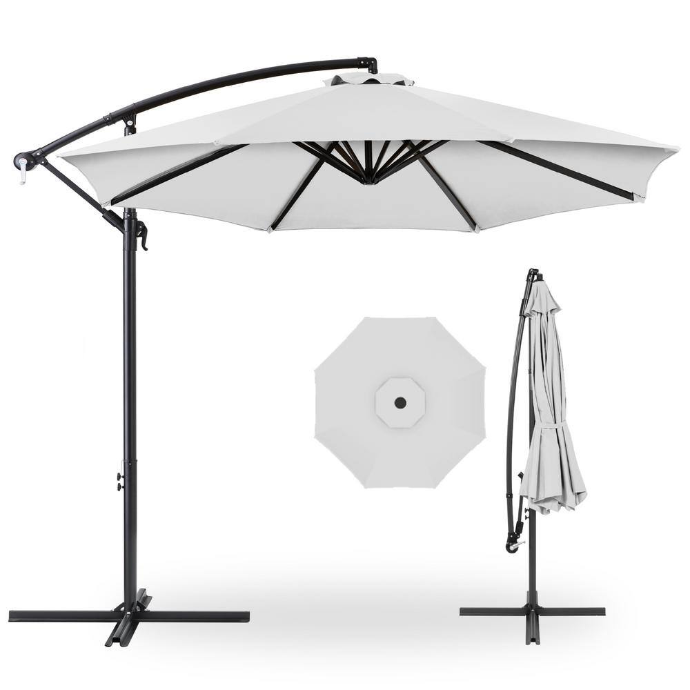 Best Choice Products 10 ft. Outdoor Cantilever Solar LED Tilt Patio