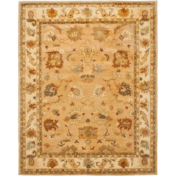 SAFAVIEH Bergama Taupe/Ivory 5 ft. x 8 ft. Border Area Rug