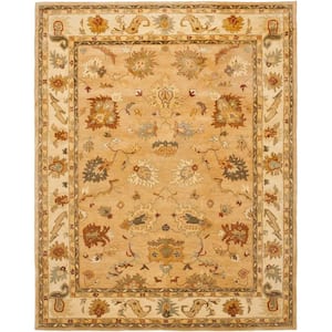 Bergama Taupe/Ivory 8 ft. x 10 ft. Border Area Rug