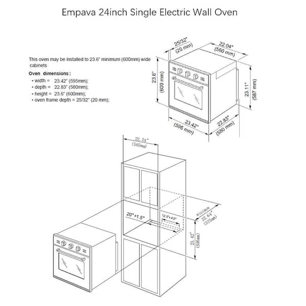 empava 24 electric single wall oven
