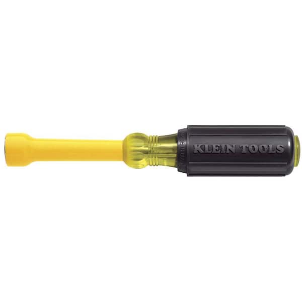 Klein Tools 1/2 in. Coated Nut Driver with 3 in. Hollow Shaft- Cushion Grip Handle
