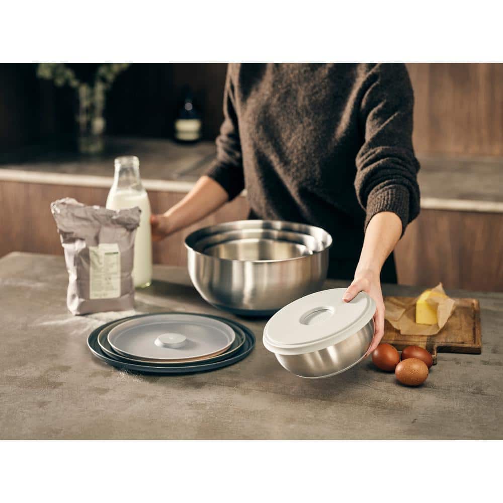 Stainless Steel Nesting Prep & Store Bowl Set with Lids
