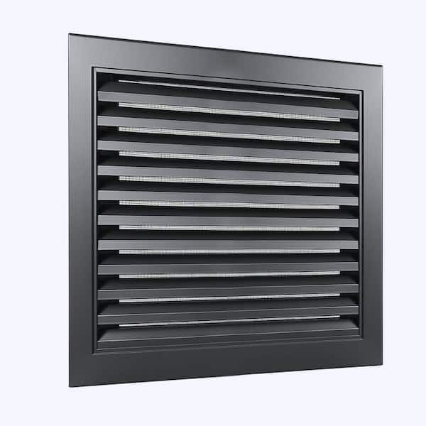 12 x 12 Aluminum Gable Vent with Screen Mesh for Attic Shed Exterior Wall Vent Cover Durable, Resistant Black Square