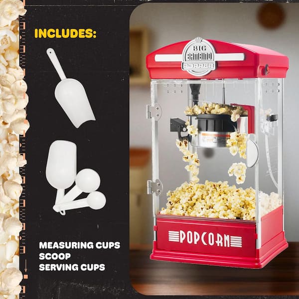 GREAT NORTHERN 4 oz. Red Big Bambino Old-Fashioned Popcorn Machine