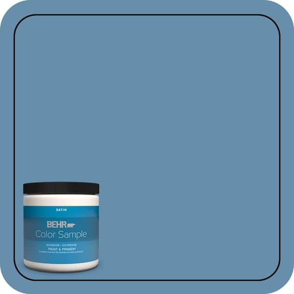 BEHR PREMIUM PLUS 8 oz. #S500-5 Treasure Map Satin Enamel Interior/Exterior Paint & Primer Color Sample