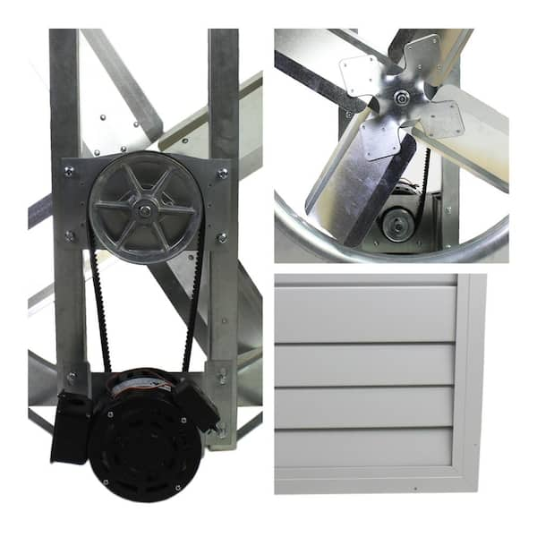 Maxx Air 14 in x 28.5 in 3092 CFM White Galvanized Steel Automatic