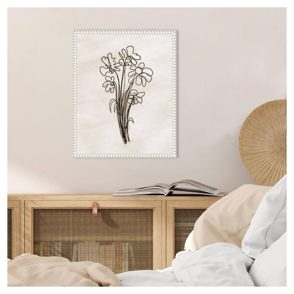 Dan Meneely Native Flowers White Beaded Canvas Wall Art