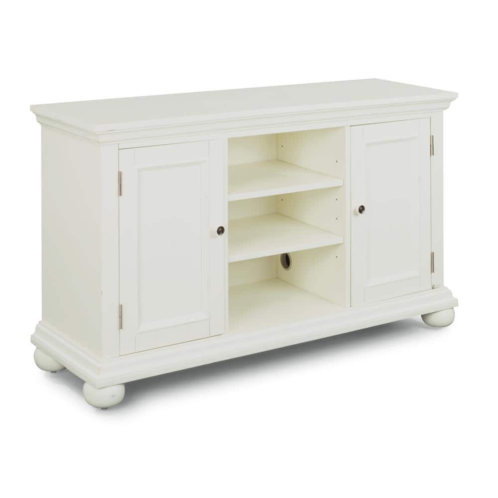 Dover 56" White Poplar Entertainment Center with Adjustable Shelves