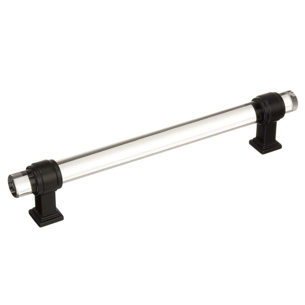 Glacio 6-5/16 in. (160mm) Modern Clear/Black Bronze Bar Cabinet Pull