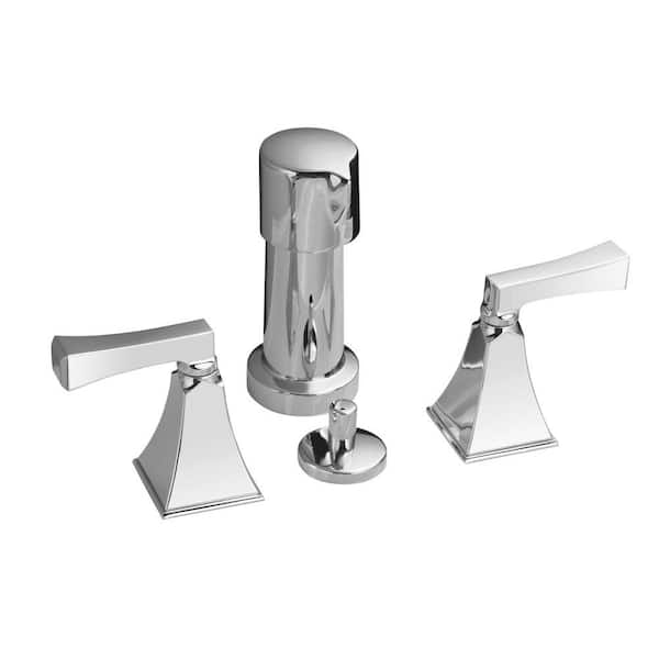 KOHLER Memoirs 2-Handle Bidet Faucet in Polished Chrome with Stately Design and Deco Lever Handles