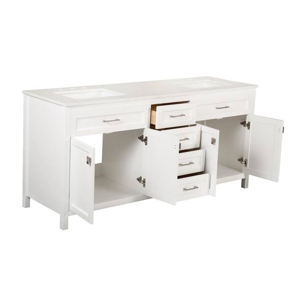 M♡ Diamond NOW Cassidy 72-in Pearl Gray Double Sink Bathroom