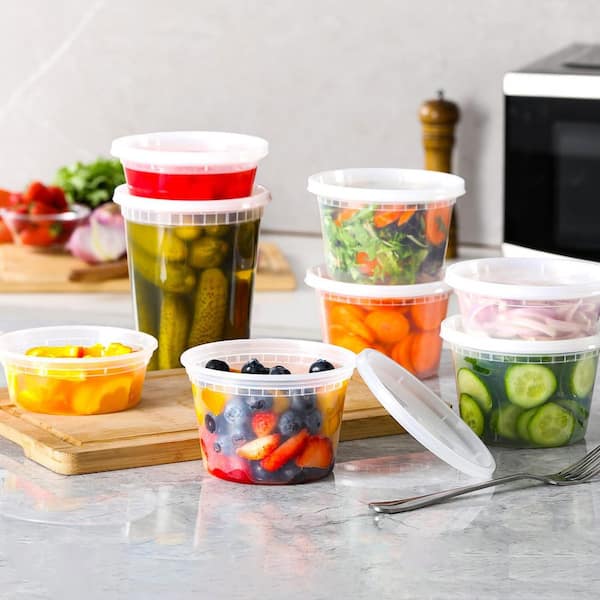 24-Piece Airtight Leakproof Plastic Food Storage Containers Set Microwave Freezer Dishwasher Safe Soup Deli