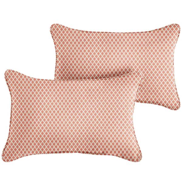 SORRA HOME 12 in. H x 24 in. W x 6 in. D Rectangle Outdoor Lumbar Pillow (2-Pack) in Sunbrella
