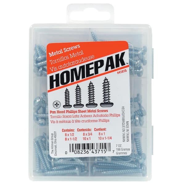 Hillman Homepak Zinc Pan Head Phillips Sheet Metal Screw Assorted Kit (94-Pack)
