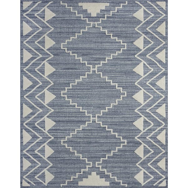 Tayse Rugs Monaco Blue 9 ft. x 12 ft. Moroccan Indoor Area Rug