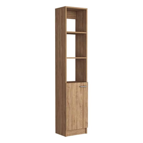 Adrinfly 16.92 in. W x 66.53 in. D x 4 in. H, Beige Particle Board Freestanding Linen Cabinet with 2 Interior Shelves, in Beige