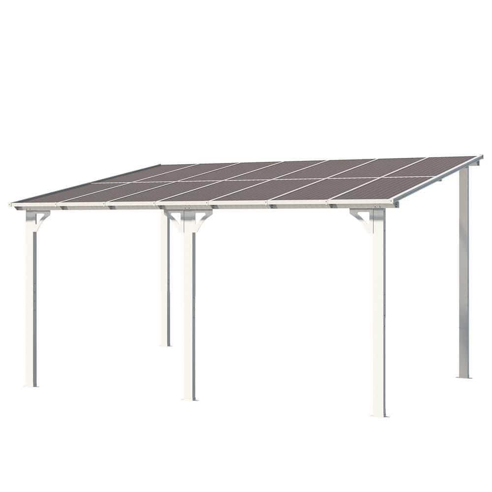 14 ft. x 10 ft. White Aluminum Patio Cover Outdoor Pergola with Retractable Canopy and UV-Blocking Panels price history on PriceWatchPro