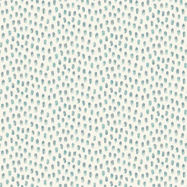 Chesapeake Sand Drips Blue Painted Dots Matte Paper Pre-Pasted Wallpaper