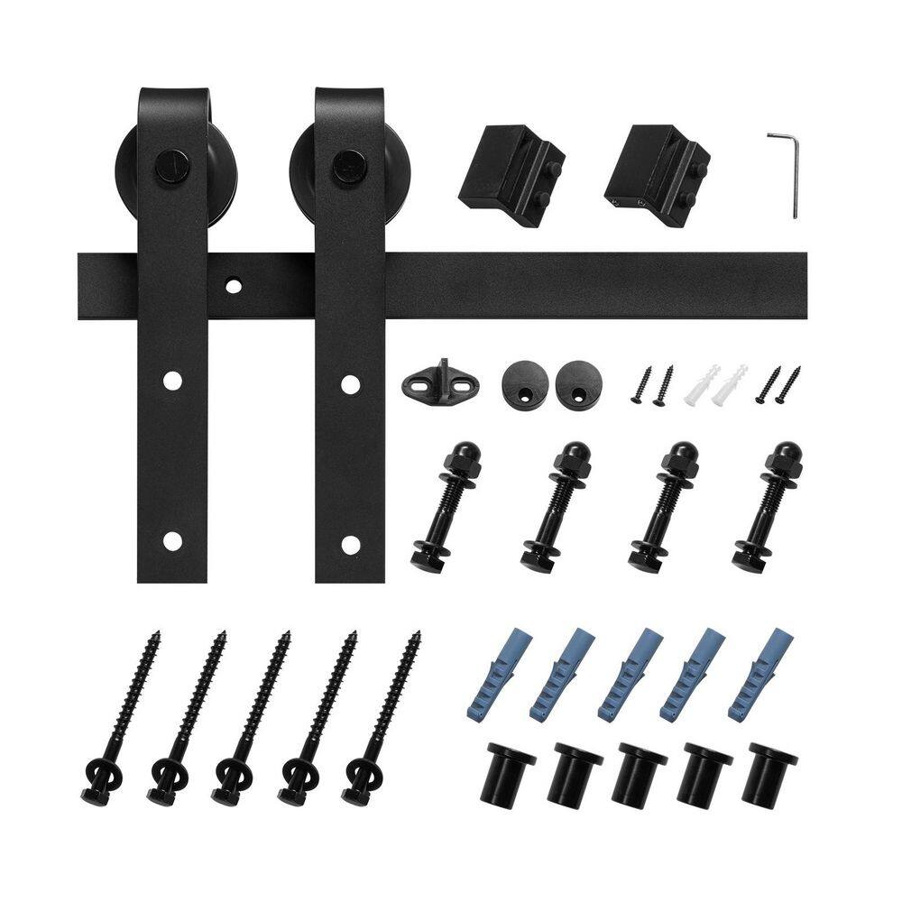 6 ft. Sliding Barn Door Hardware Kit, J-Style Rollers, Fits 36 in. Doors, 1-3/8-1-3/4 in. Thick, Black 2025 update price history on PriceWatchPro