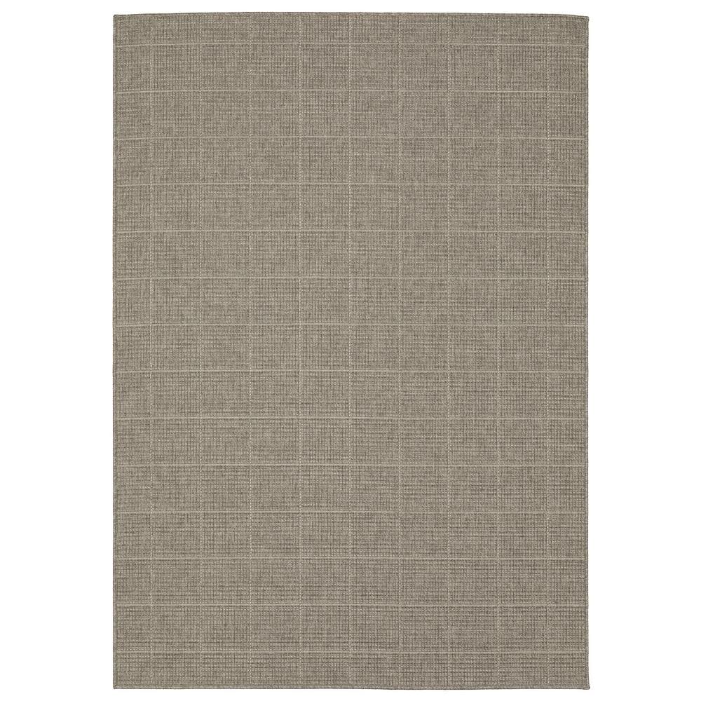 AVERLEY HOME Cliffs Gray Doormat 3 ft. x 5 ft. Geometric Squares ...