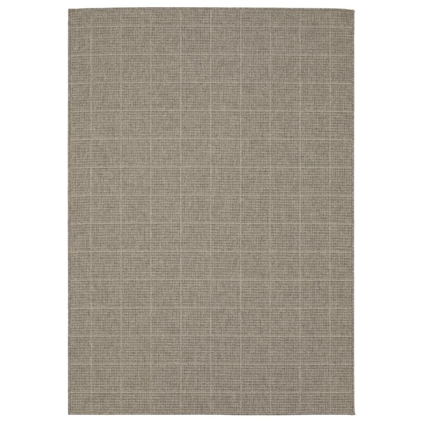 Cliffs Gray 5 ft. x 7 ft. Geometric Squares Polypropylene Indoor/Outdoor Area Rug