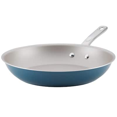 Home Collection 12.5 in. Aluminum Nonstick Skillet in Twilight Teal