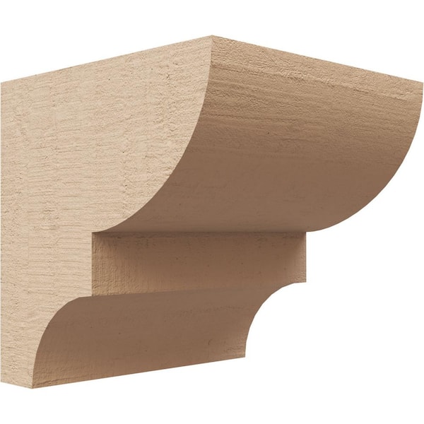 Ekena Millwork 4 in. x 4 in. x 4 in. Series 1 Wide Ridgewood Rough Cedar Woodgrain Timberthane Polyurethane Corbel, Primed Tan