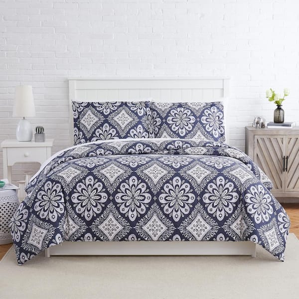 SOUTHSHORE FINE LINENS Tranquility 3-Piece Grey Full/Queen Microfiber Duvet Cover Set