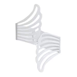 White Metal Angel Wing Curtain Tie Back (Set of 2)