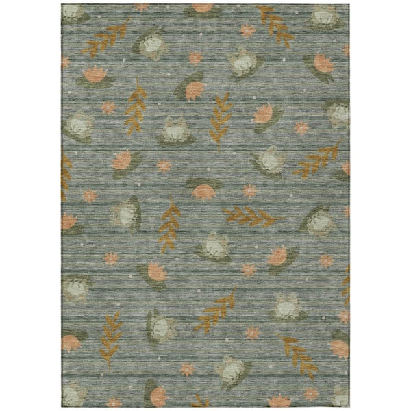 Chantille Machine Washable Indoor/Outdoor Abstract ACN2795 Basil 10 ft. x 14 ft. Area Rug