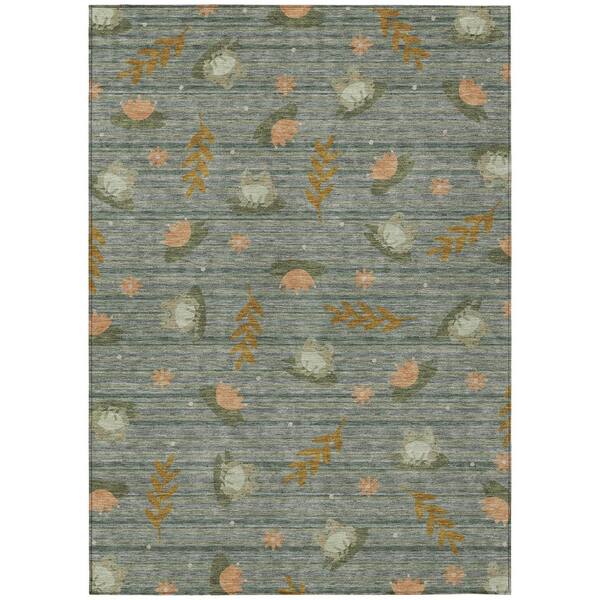 Chantille Machine Washable Indoor/Outdoor Abstract ACN2795 Basil 5 ft. x 7 ft. 6 in. Area Rug
