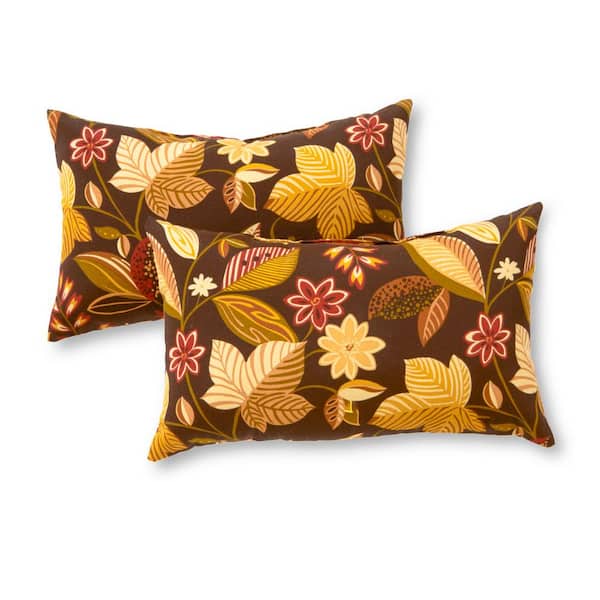 Greendale Home Fashions Timberland Floral Lumbar Outdoor Throw Pillow (2-Pack)