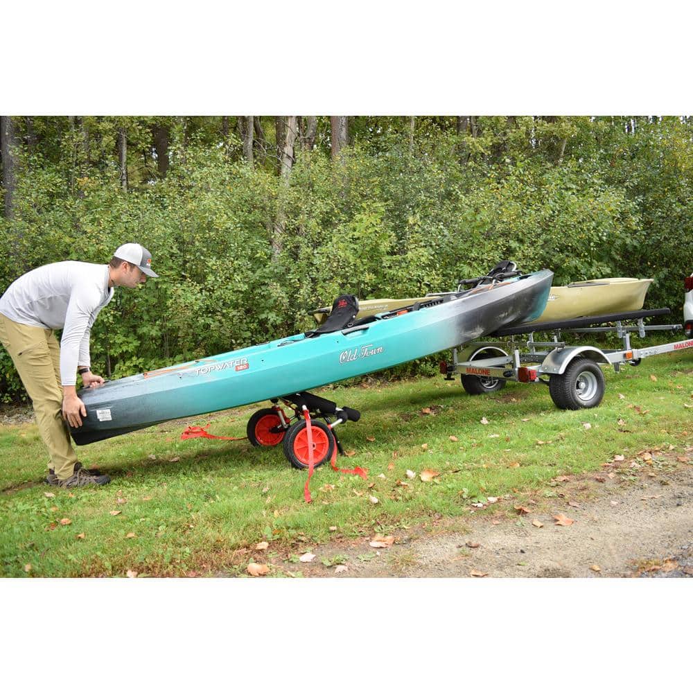 Large Folding Silver and Black Aluminum Kayak Cart with Strap