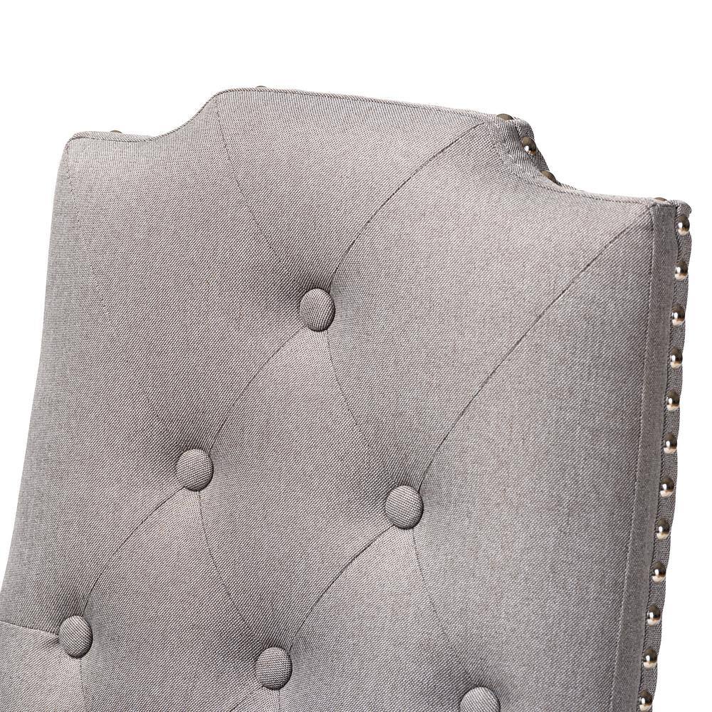 Gray Button Tufted High Back Wood Side Chair Set