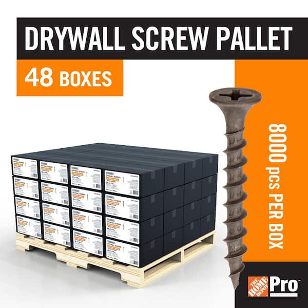 #6 x 1-1/4 2.65 mm Coarse Thread Phillips Bugle Head Phosphate Drywall Screw Pallet (48 Boxes per Pallet)