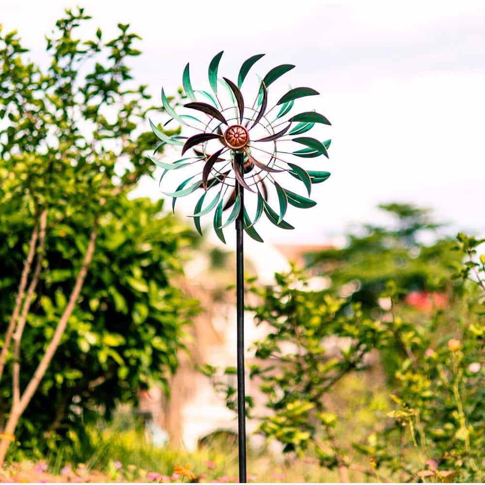 Copper and Teal 13" Metal Dual Motion Wind Spinner