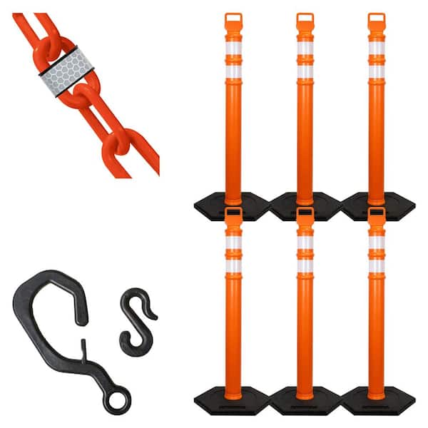 Traffic Orange Delineator and Reflective Chain Kit
