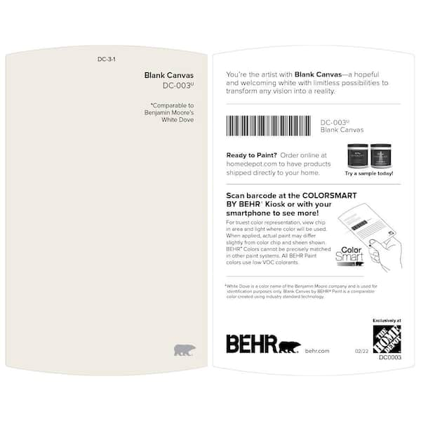 BEHR MARQUEE 1 qt. Designer Collection DC 003 Blank Canvas Matte