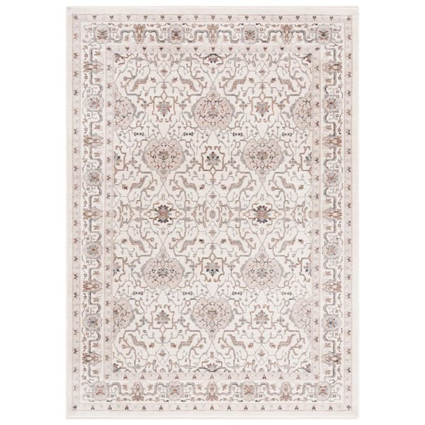 SAFAVIEH Harlow Ivory Gray/Rust 5 ft. x 8 ft. Border Ornate Area Rug
