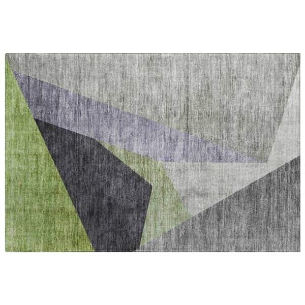 Dream Shag Premium Machine Washable Abstract ADS716 Sage 2 ft. x 3 ft. Accent Rug