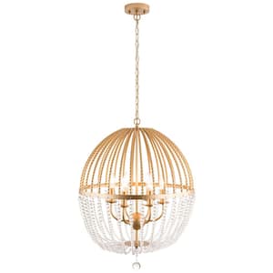 Cheyenne 6-Light Gold Unique/Statement Chandelier with Crystal Accents