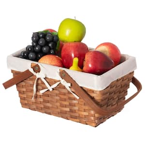 Double Handle Woodchip Basket with White Liner - Perfect for Storing Fresh Fruits