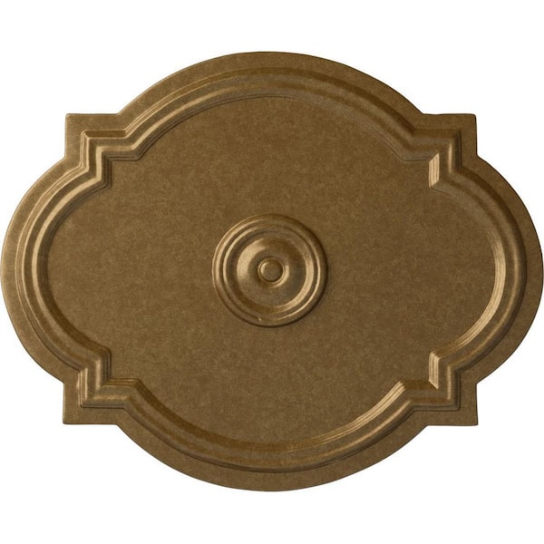Ekena Millwork 1 in. x 21-1/4 in. x 17-3/8 in. Polyurethane Waltz Ceiling Medallion, Pale Gold