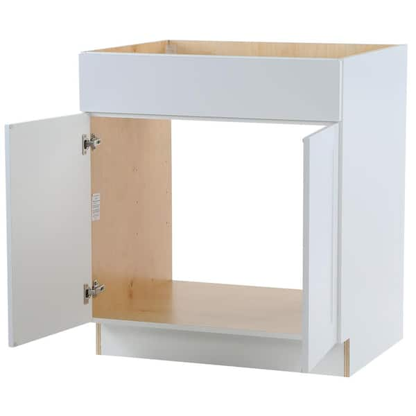 Hampton Bay Cambridge Shaker Assembled 30x34.5x24 in. Sink Base Cabinet in White