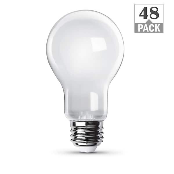 Feit Electric 40-Watt Equivalent A19 Dimmable Filament CEC 90+ CRI Frost Glass E26 Medium LED Light Bulb, Soft White 2700K (48-Pack)